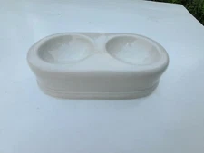 Williams Sonoma Antique White Salt /Pepper Cellar Dish-Double Depression Pig NWT
