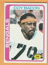 Coy Bacon Cincinnati Bengals 1978 Topps #135 Jackson State Ironton Ohio