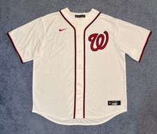 New Washington Nationals Nike White Home Baseball Jersey Base Blank Mens Size XL