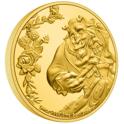 Gold Coin Beauty and the Beast  30th Anniversary 2021 Niue - In Case - 1/4 oz Proof