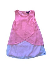 Nautica Girl  s Dress Pink White Overlay Size 6
