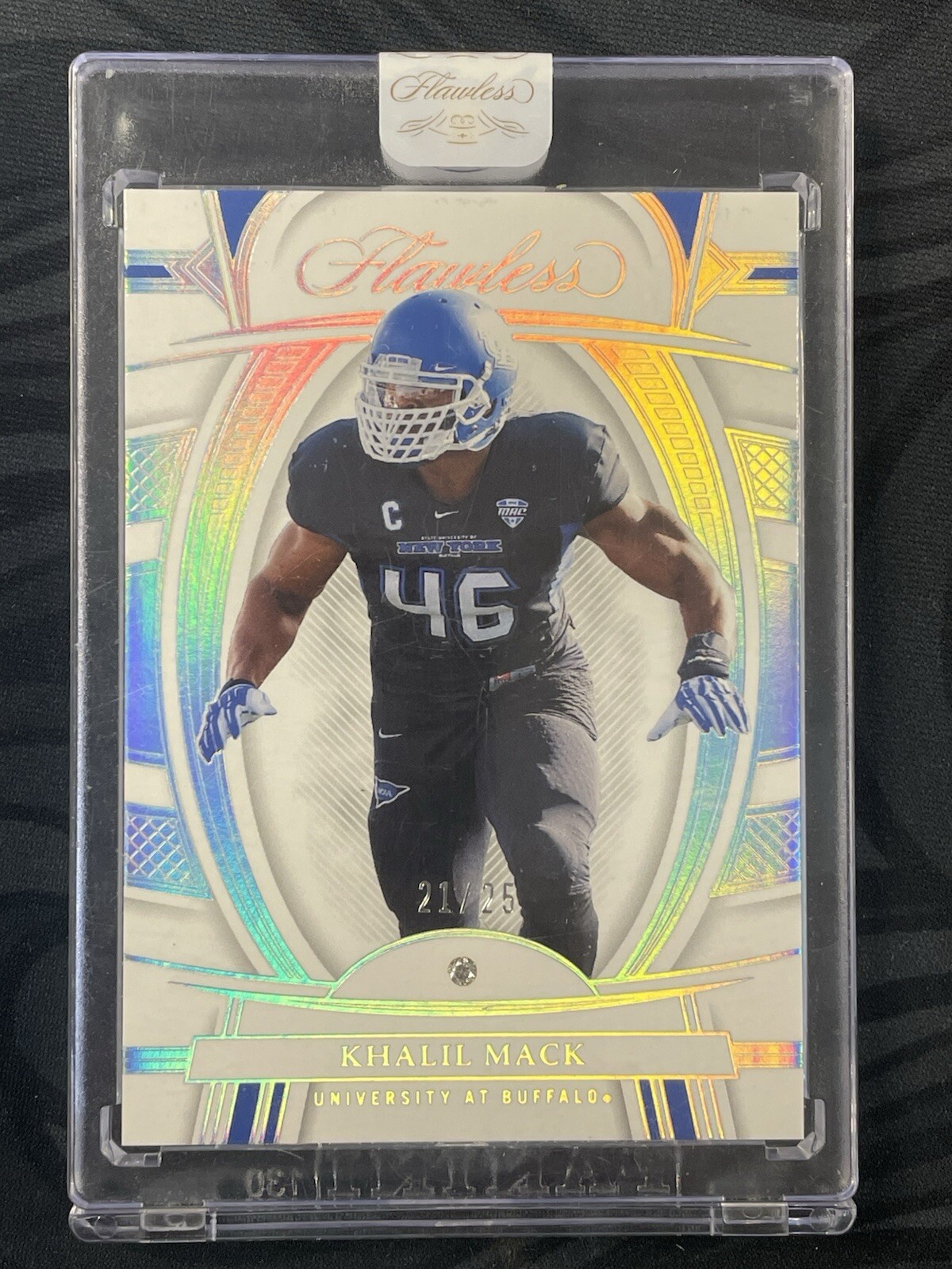 2023 Panini Flawless Collegiate Khalil Mack Encased Diamond #/25 Rookie Auto