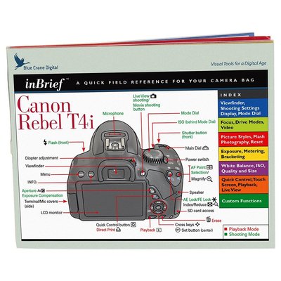 Blue Crane InBrief Laminated Quick Reference for Canon EOS Rebel T4i