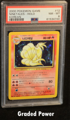Pokemon Base Set Unlimited Korean Ninetales PSA 8 Holo KOREAN 12