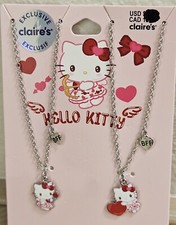 2 PC CLAIRE'S HELLO KITTY SANRIO BEST FRIENDS BF VALENTINE'S DAY NECKLACES