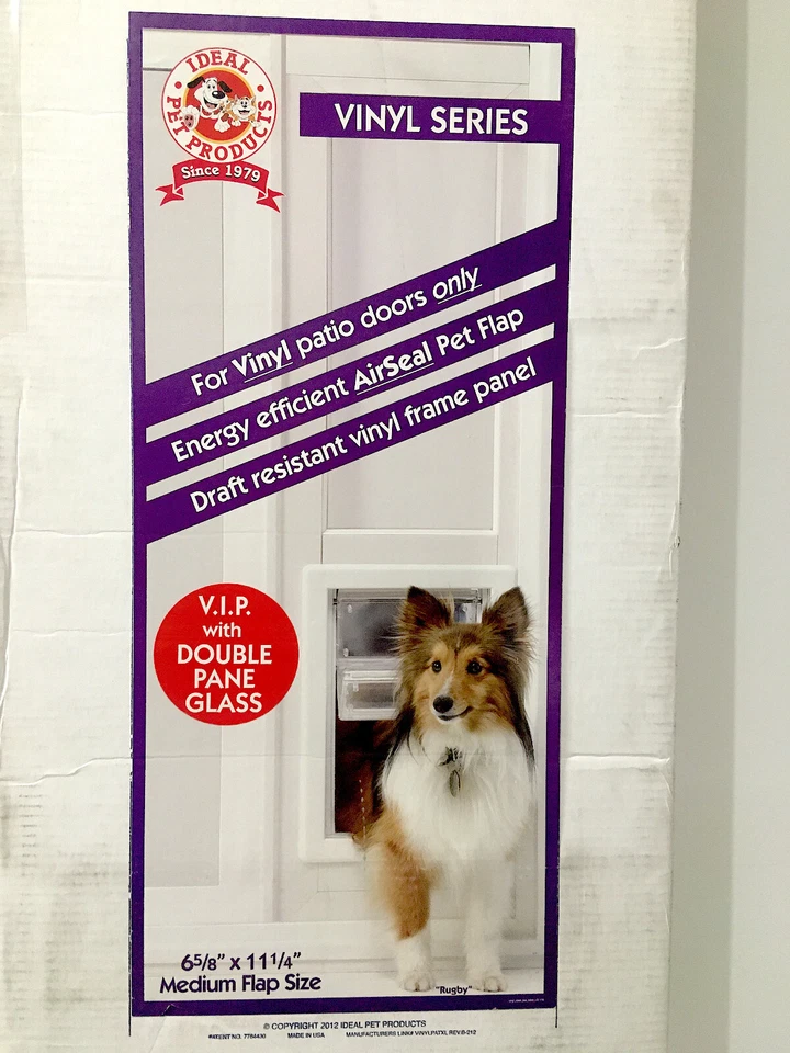 NUEVO Ideal Pet 94" VINILO ALTO Puerta para Mascotas, Ex-Grande, Ex-Alto, Doble Panel ¡Vidrio BAJA E! Foto 3 de 4
