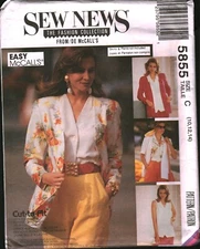 5855 Vintage McCalls SEWING Pattern Misses Cardigan Blouse Dressy Career OOP Sew