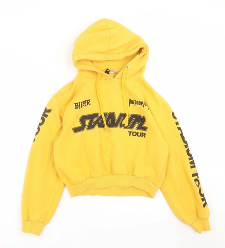 Divided by H&M Womens Yellow Cotton Blend Hoodie Size M - bieber tour