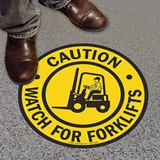  - SF-0098-FO-17 "Caution - Watch For Forklifts" Anti Slip Adhesive Floor Sign 