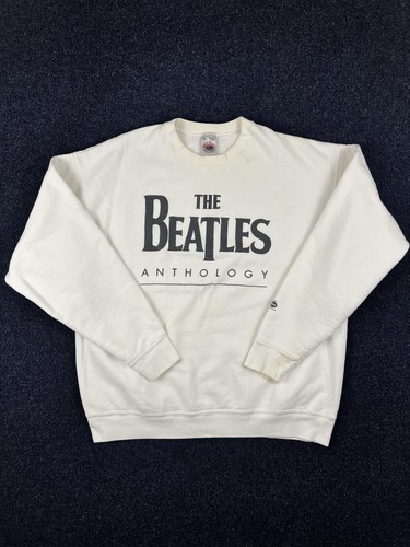 Vintage Beatles Anthology Sweatshirt Mens XL White Crewneck Promo Band 90s