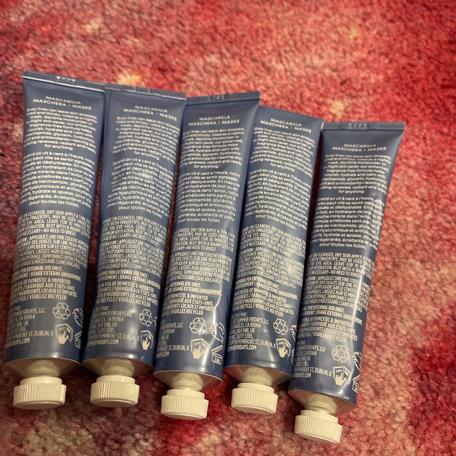 5 Tubes BNWOB Summer Fridays Jet Lag Masks Sealed Tubes - 1 oz. each