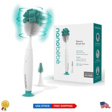 Nanobebe Electric Bottle Brush Cleaner   Effortless Baby Bottle Scrubber