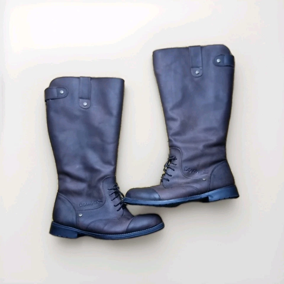 Женские кожаные сапоги для верховой езды Bearpaw шерстяная подкладка овчина стелька коричневые размер 10 - Изображение 3 из 4