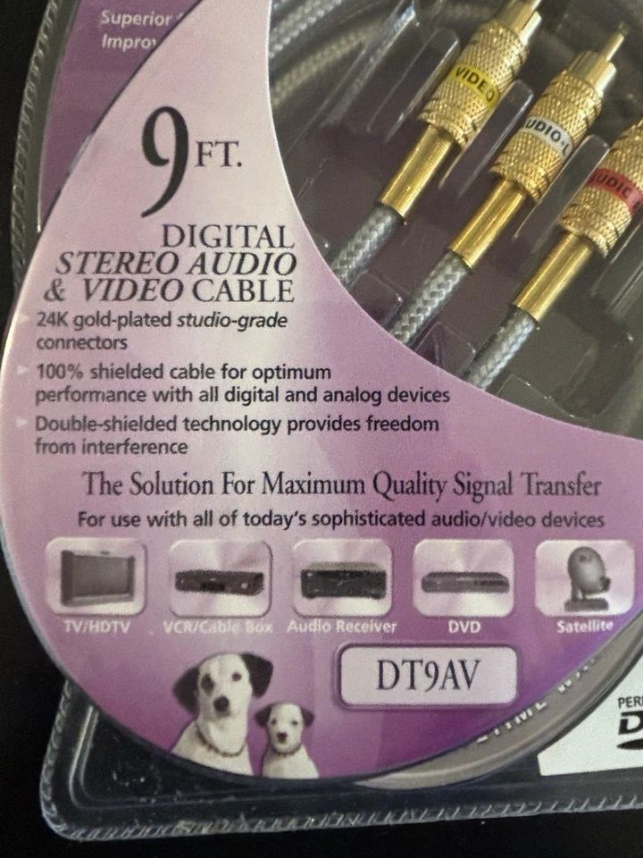 RCA High Performance Digital Audio Video Cable New Sealed 9ft 24kt Gold Plated - Image 4 of 4
