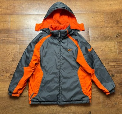 Nike Men s Reversible Jacket Hooded Full Zip Blaze Orange / Gray Size Medium