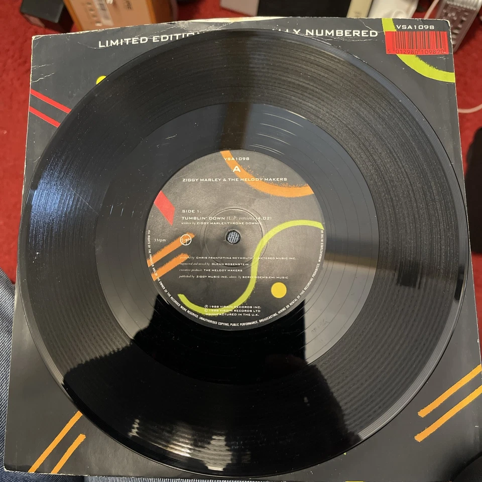 Ziggy Marley And The - Tumblin' Down - Vinyl Record 10"  VSA 1098  1988 - Image 2 of 4