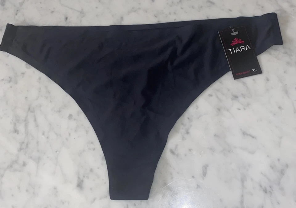 Flirtitude  XXL Thong Ambrielle INC Tiara Lot Black Cotton Lace - Image 2 of 4