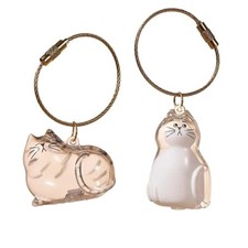2 Pack Cat Hair Keychain   Creative Pet Fur Keepsake Holder, Can Be Used White