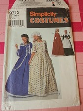 Simplicity Pattern 9713 Costume Prairie Pioneer 18th 19th Cent Sizes 4 6 8 UNCUT