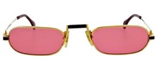Vintage CARTIER C Decor 50mm Gold Laque Square Eyeglasses Sunglasses France
