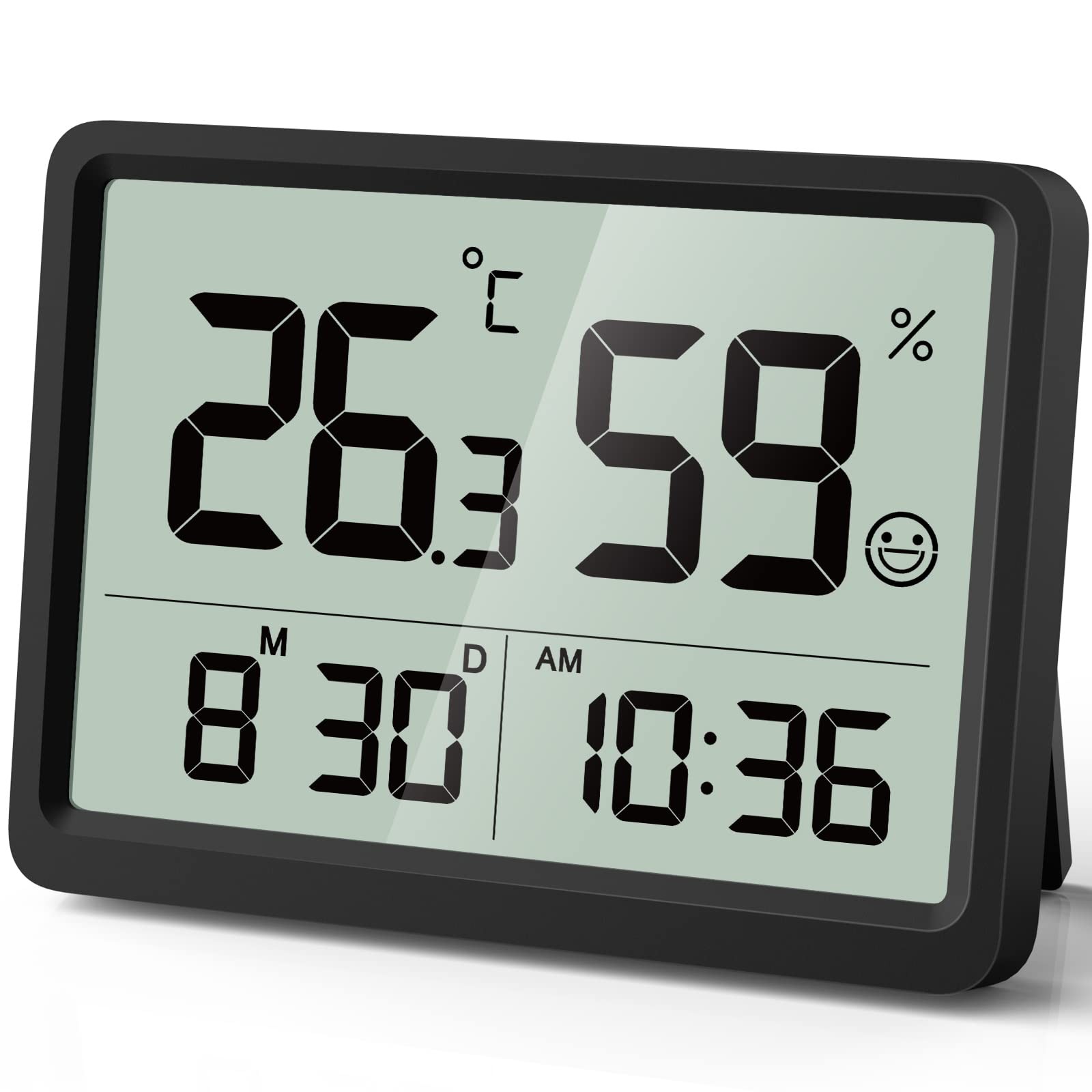 Thermomètre hygromètre d'intérieur numérique compact blanc pour maison