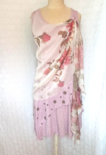 💙  Elegantes Damen Kleid Violett Blumen von CO2 C162C Größe 36,38,S