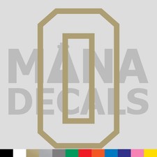 Number Zero 0 Vinyl Die Cut Decal Sticker - Jersey Sport Varsity Outline