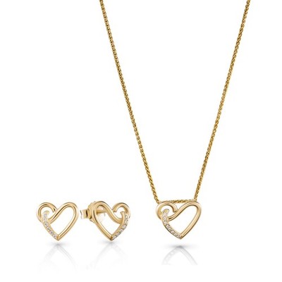 Orphelia  Damen Schmuck Set: Halskette-Anhanger + Ohrringe Gold SET-7521/G