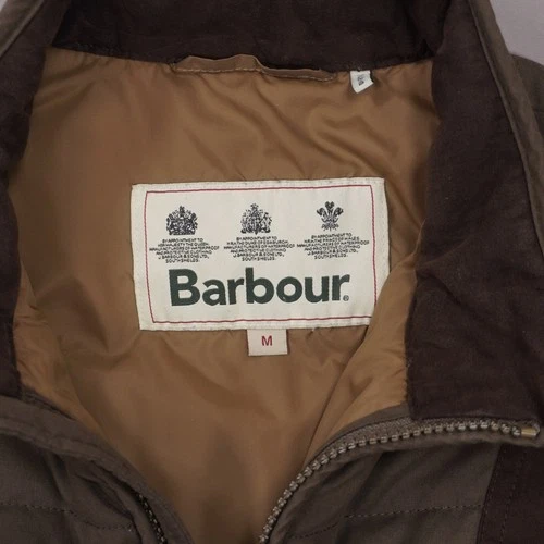 Barbour Quilted Shooting Jacket Full Zip Mens Medium Brown Pockets image 3