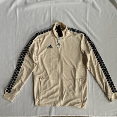 ADIDAS ''The Brand With The 3 Stripes'' Ivory Track Zip Up Jacket Men's M Adidas