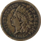 1861 Indian Head Cent F Fine Details Penny 1c Coin SKU:CP1191