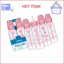 Dr. Brown's Natural Flow Anti-Colic Options Narrow Baby Bottle, Pink Floral, 8