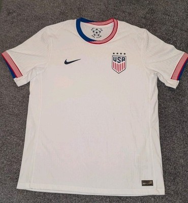 4 Star Nike Team USA 2024-25 Home Authentic Soccer Jersey White Mens L