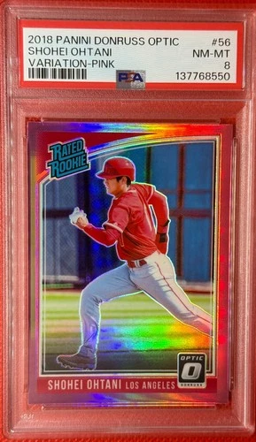 2018 Panini Donruss Optic Pink, Shohei Ohtani, #56, PSA 8