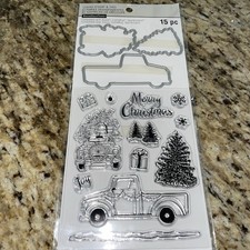 Recollections Metal Die and Stamp Set; 15 Piece Christmas Set; NIB