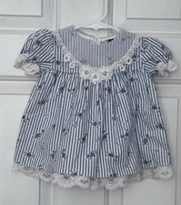VTG Good Lad Of Philadelphia 6 9 Months Easter Blue Girl Spring Collar Dress USA