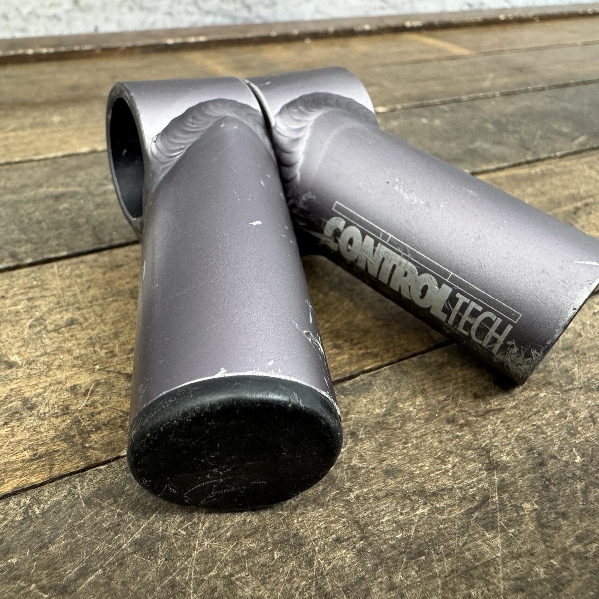 Vintage Control Tech MTB Bar Ends Alloy Short 4in Gray 90s