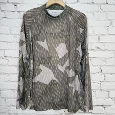 Simms Solarflex Mens Camo Fishing Shirt XL Long Sleeve UPF 50 Outdoor Mock Neck