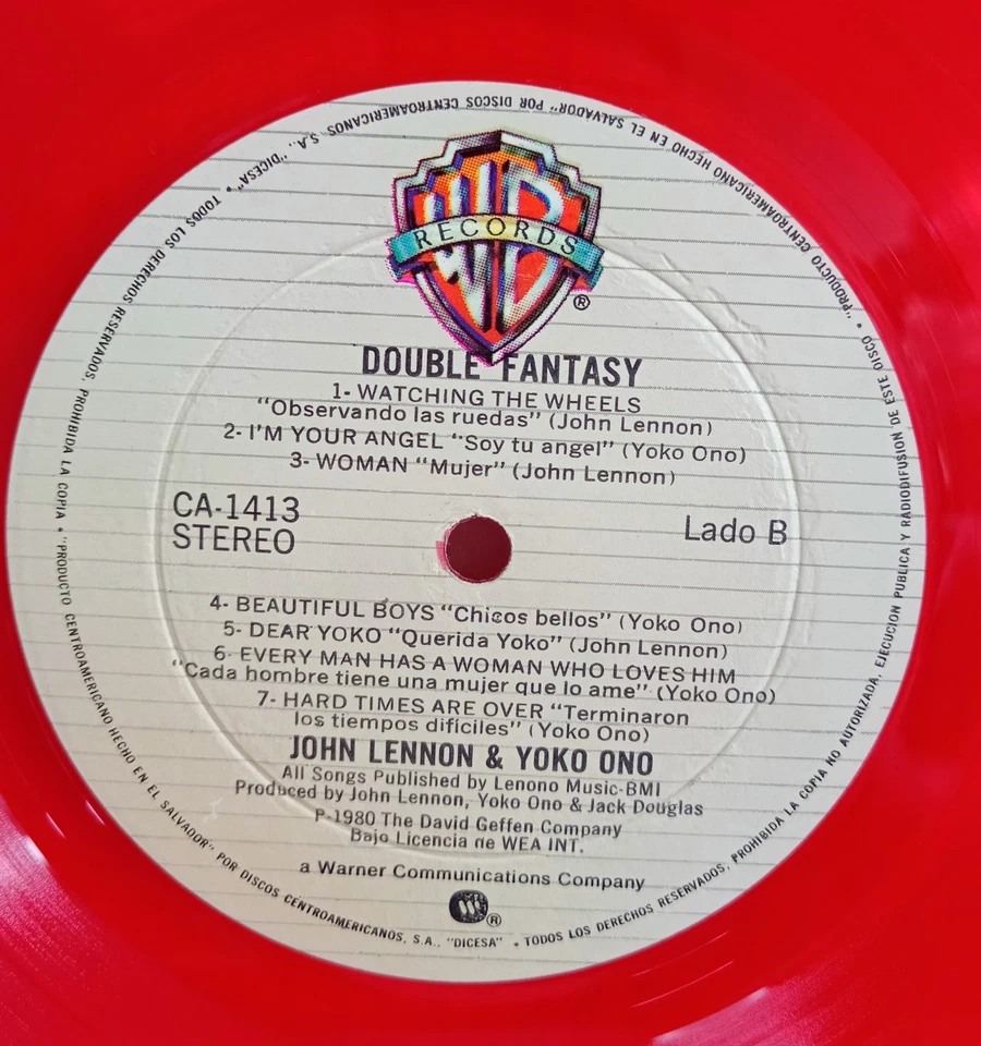 THE BEATLES John Lennon - Red Wax El Salvador RARE - Image 3 of 4