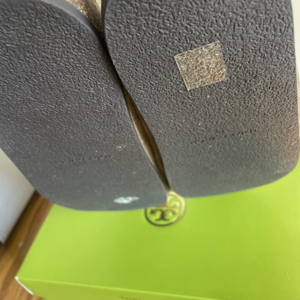 Tory Burch Mellow Suede Mule, River Rock/ Gold Hardware -Women's Size 13 - Image 4 of 4