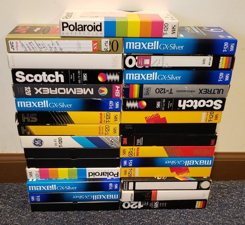 Lot 29 VHS Tapes Memorex Polaroid Scotch Blank Used Recordable Mixed Condition