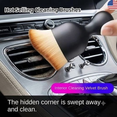 Car Interior Cleaning Brush Soft Bristle AC Vent Dashboard Gap Dust Detail Tool