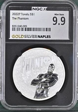 2022-P - THE PHANTOM - Tuvalu 1oz .999 Ag  Coin - NGCX 9.9
