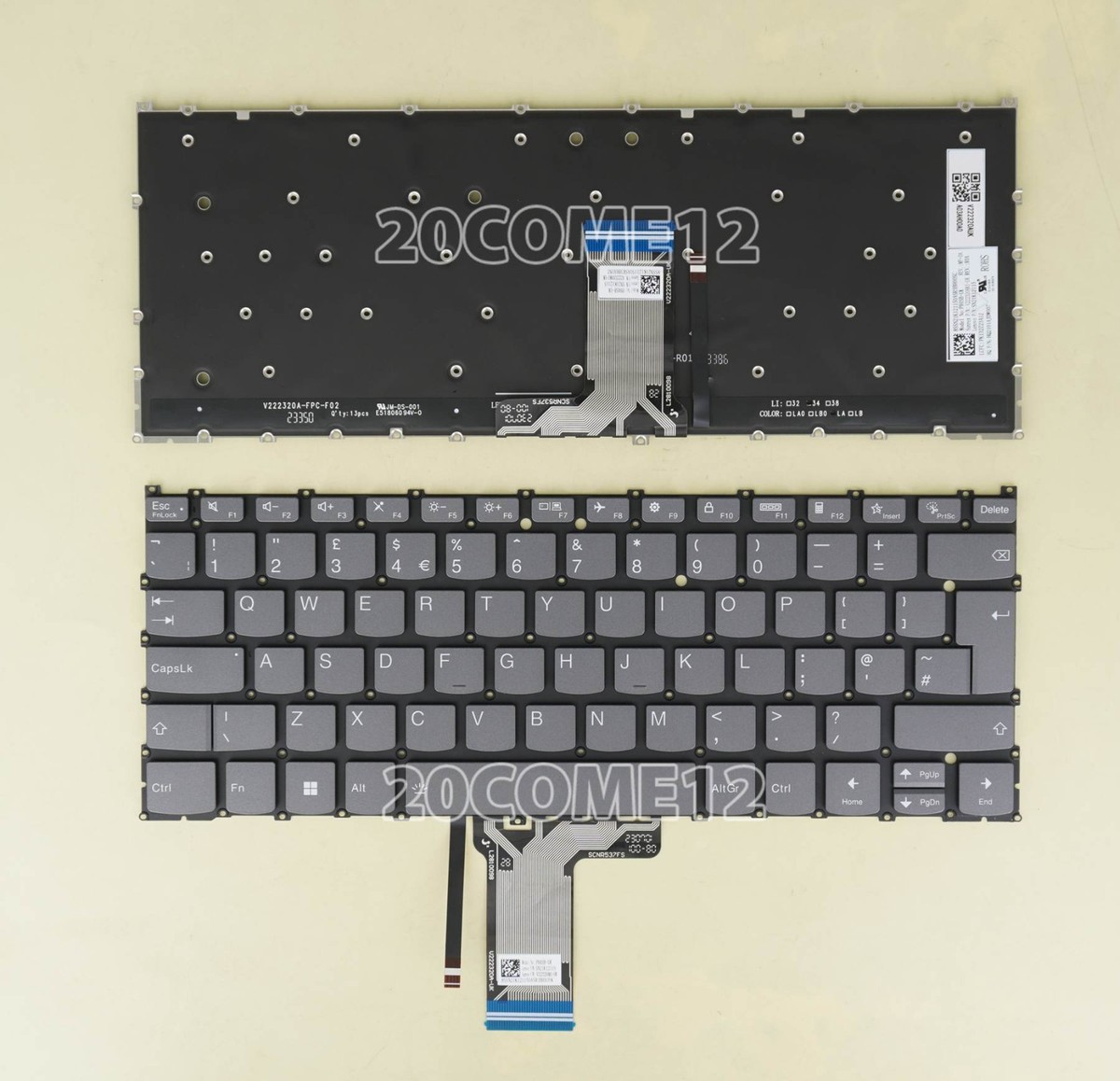 New for Lenovo IdeaPad Slim 5 Light 14ABR8 82XS Keyboard UK