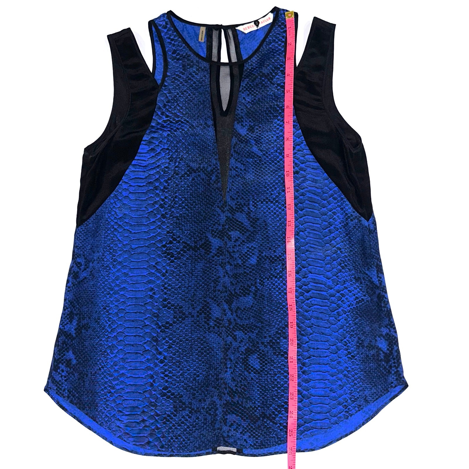 Rebecca Taylor Python Silk Combo Cobalt Blue Spli… - image 10