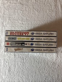 Saga Saturn Sports Bundle, World Series Baseball,Tennis, Hockey, Soccer TESTED