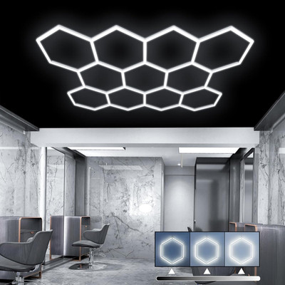 Dimmable Hexagon Garage Lights - 46 Pack, 368W, 8100-40480 Lumens, 6500K