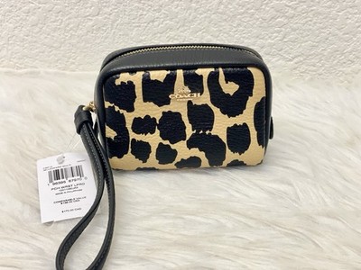 NWT Coach Pouch Wristlet with Leopard Print CBP13 | eBay