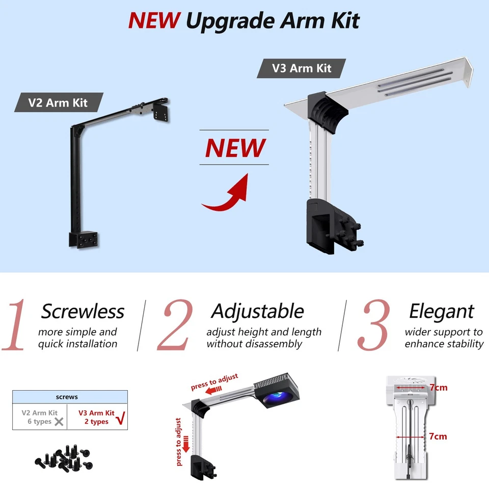 PopBloom RL90 WiFi Led Aquarium Light Full Spectrum Reef Coral with Gen3 Arm Kit - Image 3 of 4