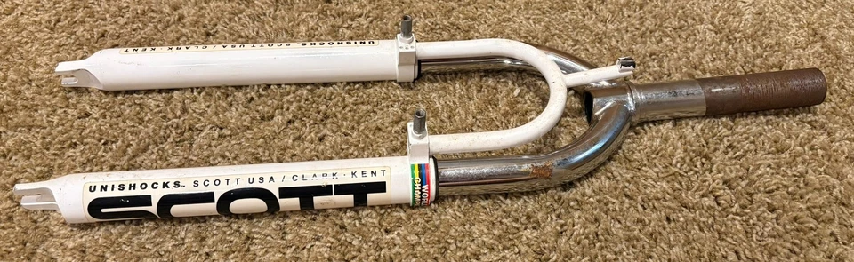 Scott Unishock S World Champion white Suspension Fork Clark Kent 1 1/8 Some Rust - Image 3 of 4